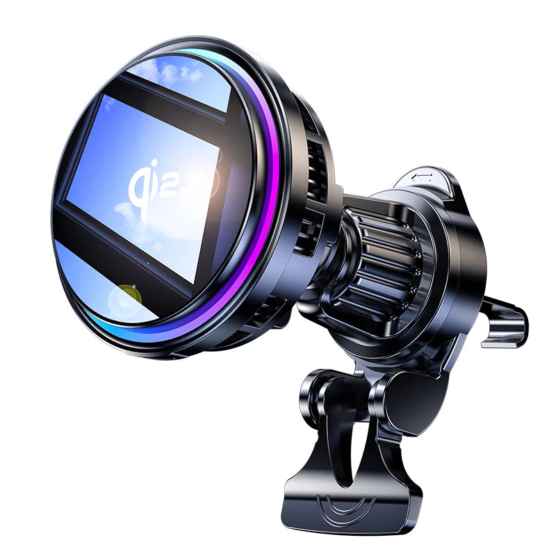 Ice Cooling Magnetic Wireless Car Charger Fast Charging Station for Magsafe Iphone 16 15 14 13 12 Pro Max Car Phone Holder Stand