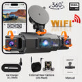 Dashcam for Cars 4 Channel Black Box Wifi Driving Camera FHD 1080P Night Vision Loop Recording Add Hardwire Kit Car Accessories