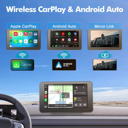 Upgraded Wireless CarPlay Screen for Android & iPhone - Premium Portable CarPlay Adapter for Enhanced In-Car Entertainment and Media Experience