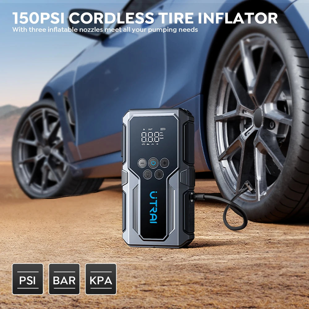 Car Jump Starter Power Bank Portable 150PSI Air Pump 