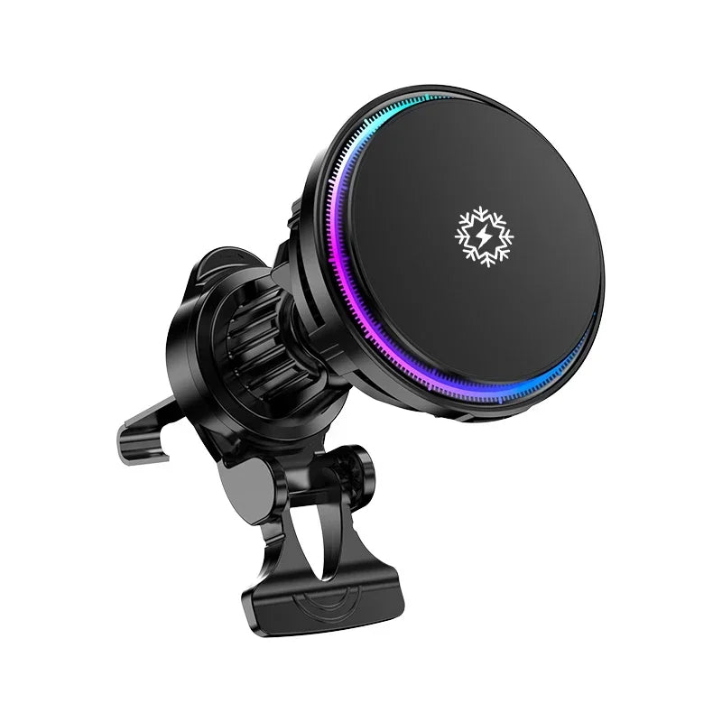 Ice Cooling Magnetic Wireless Car Charger Fast Charging Station for Magsafe Iphone 16 15 14 13 12 Pro Max Car Phone Holder Stand