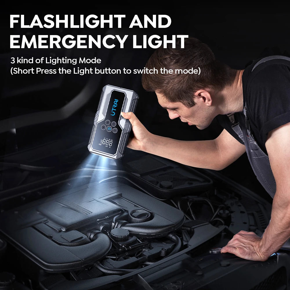 Car Jump Starter Power Bank Portable 150PSI Air Pump 
