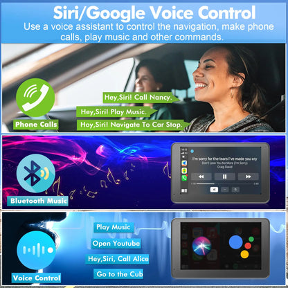 Upgraded Wireless CarPlay Screen for Android & iPhone - Premium Portable CarPlay Adapter for Enhanced In-Car Entertainment and Media Experience