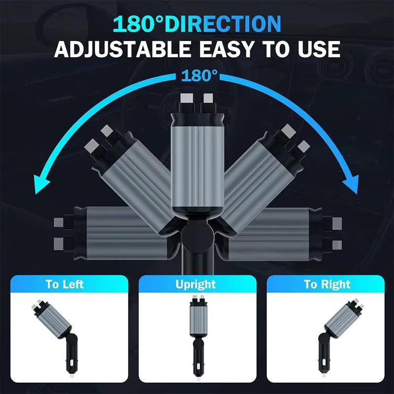 4 in 1 Car Charger with a star light LED feature